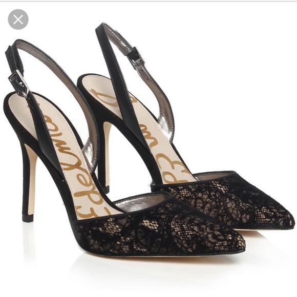 Sam Edelman Shoes - Sam Edelman 8M black lace sling back pump